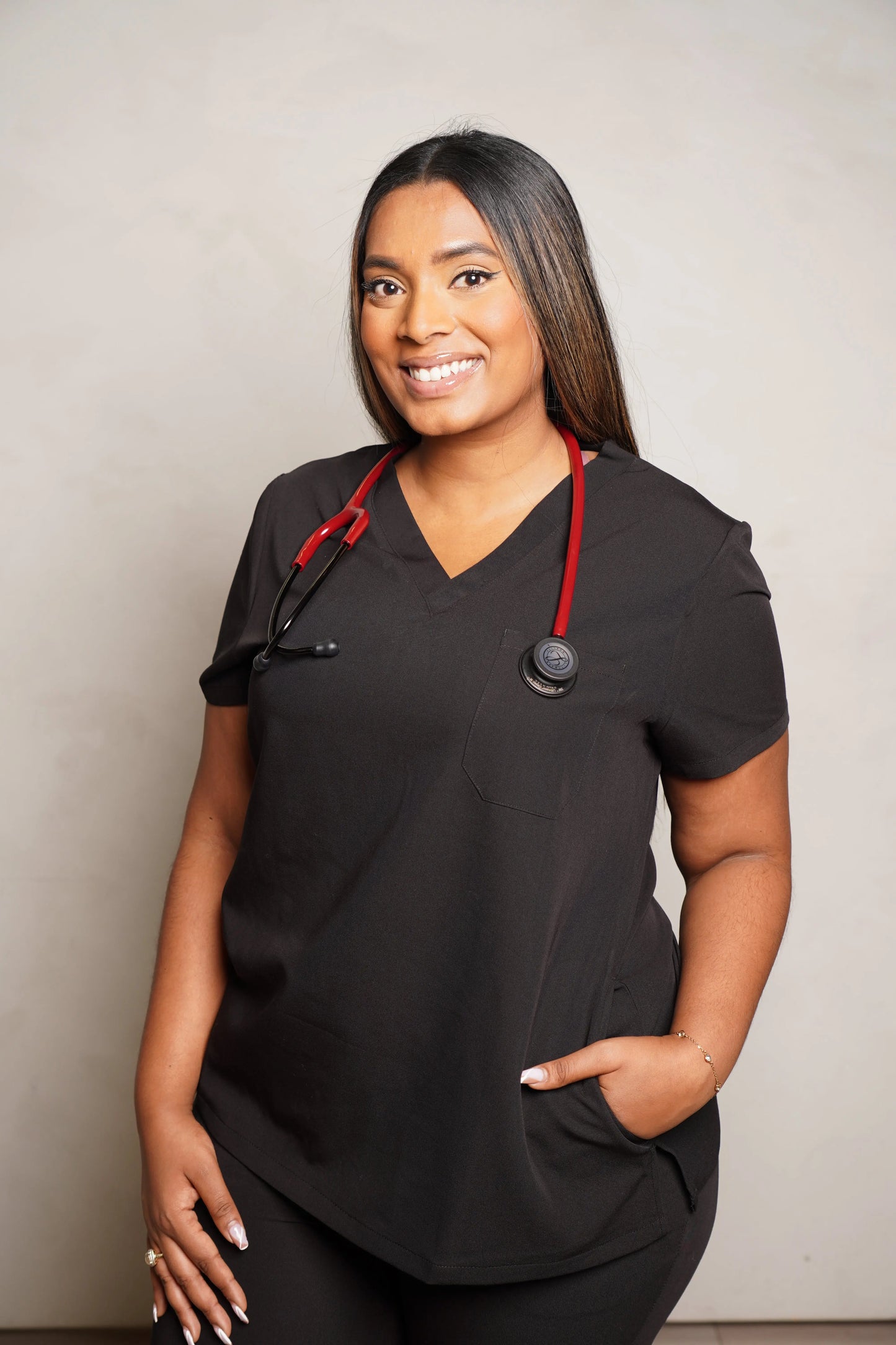 3 Pocket Scrub Top - Black apparel & accessories