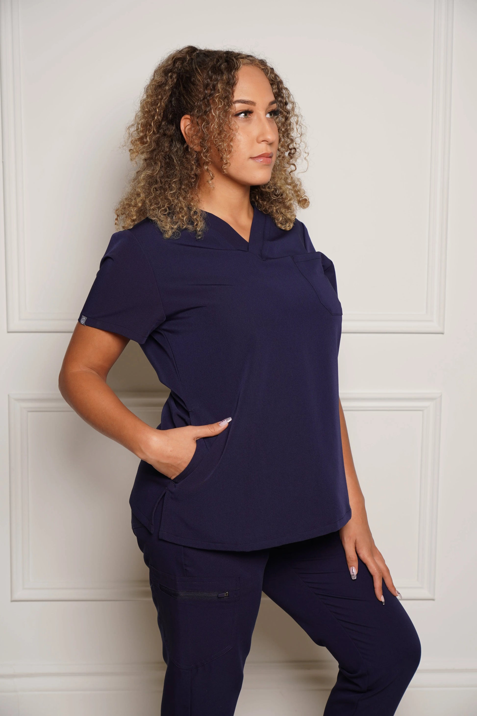 3 Pocket Scrub Top - Navy apparel & accessories