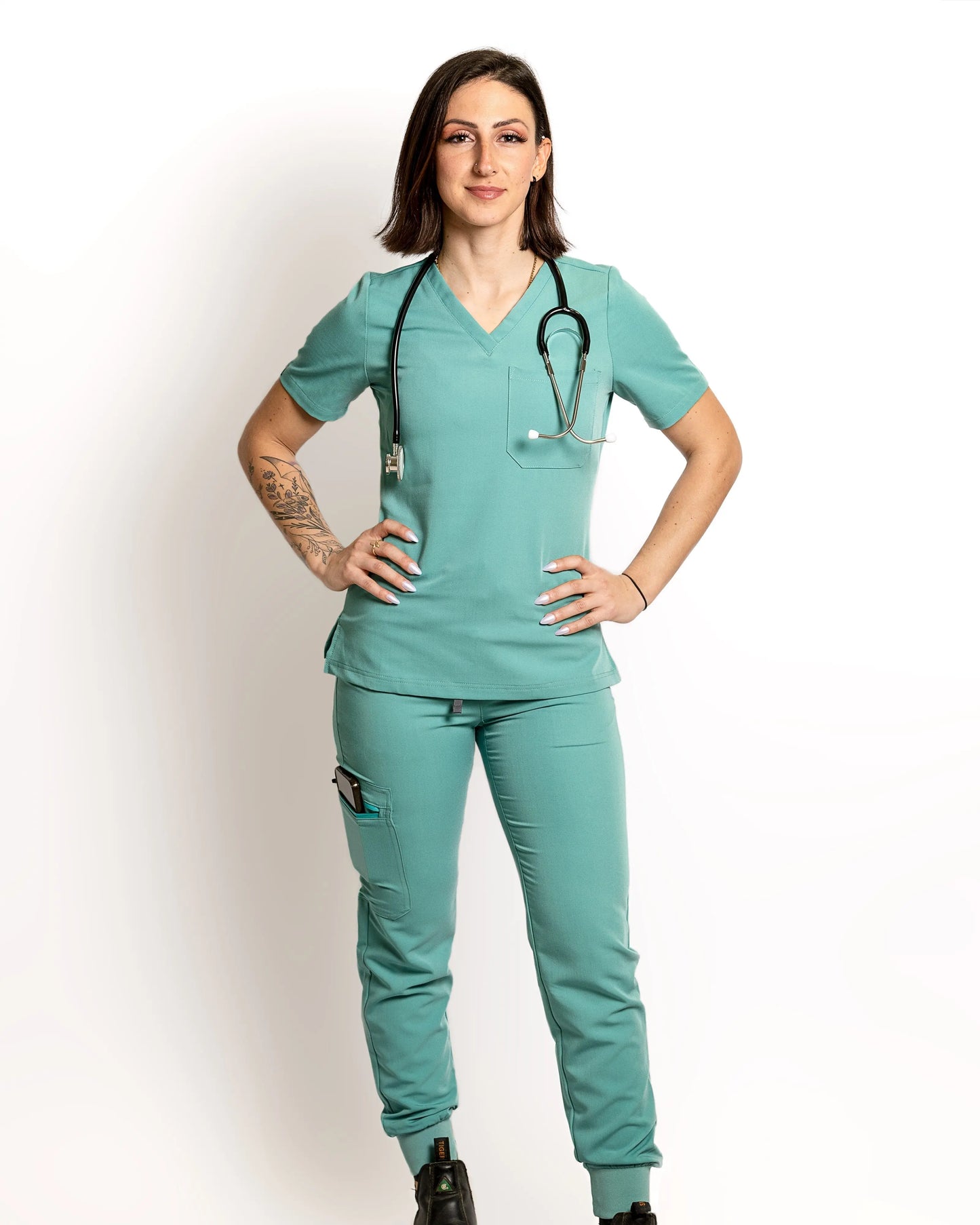 Women's One Pocket Scrub Top - Black Apparel & Accessories