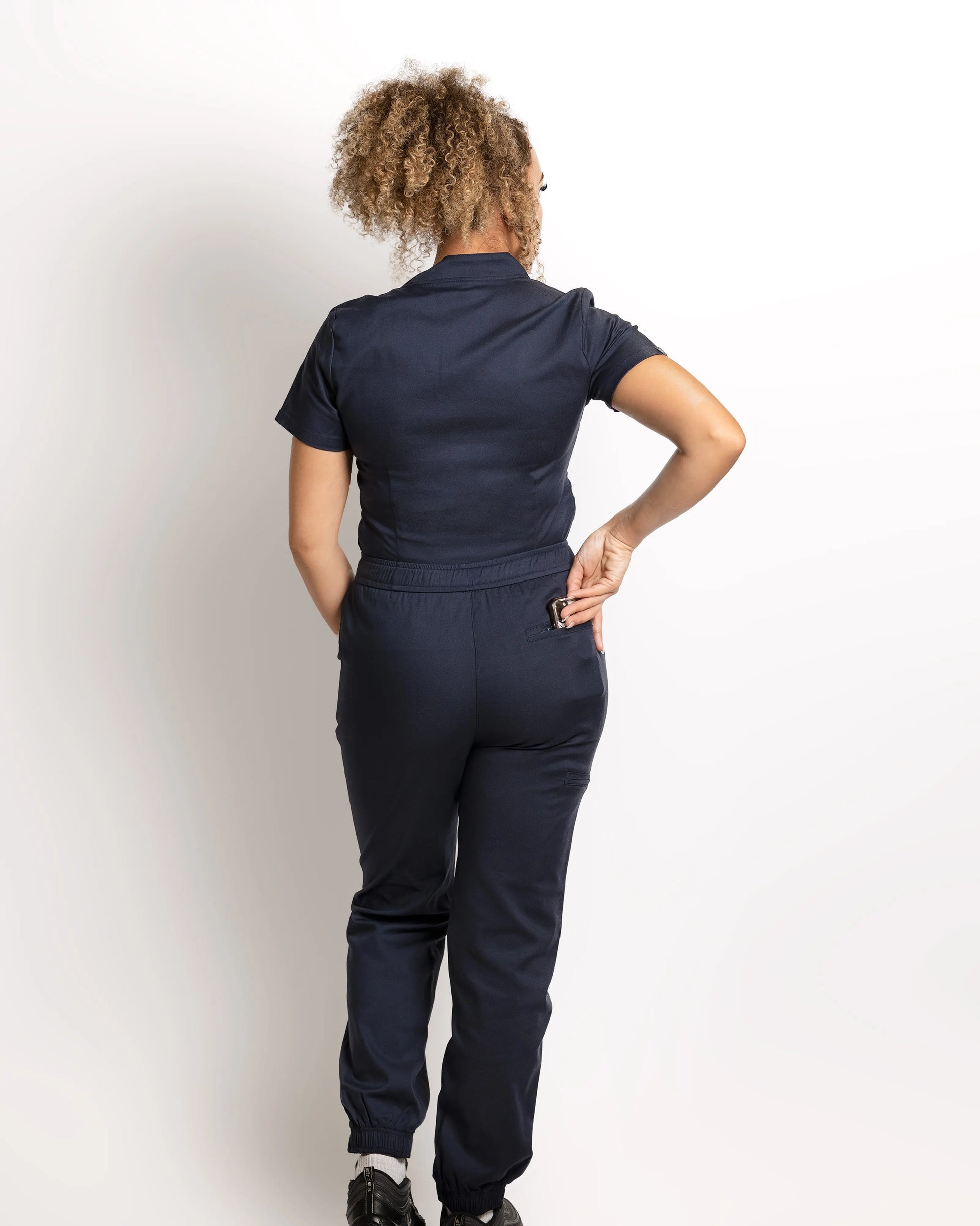 Women's 3 Pocket Scrub top - Navy Apparel & Accessories