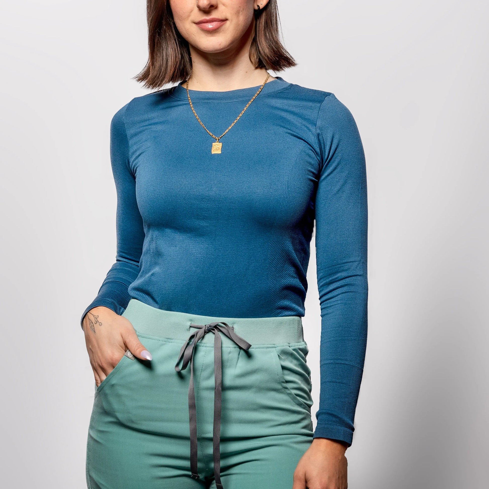 Women's High Waisted Jogger Scrub Pants - Ocean Blue Pants