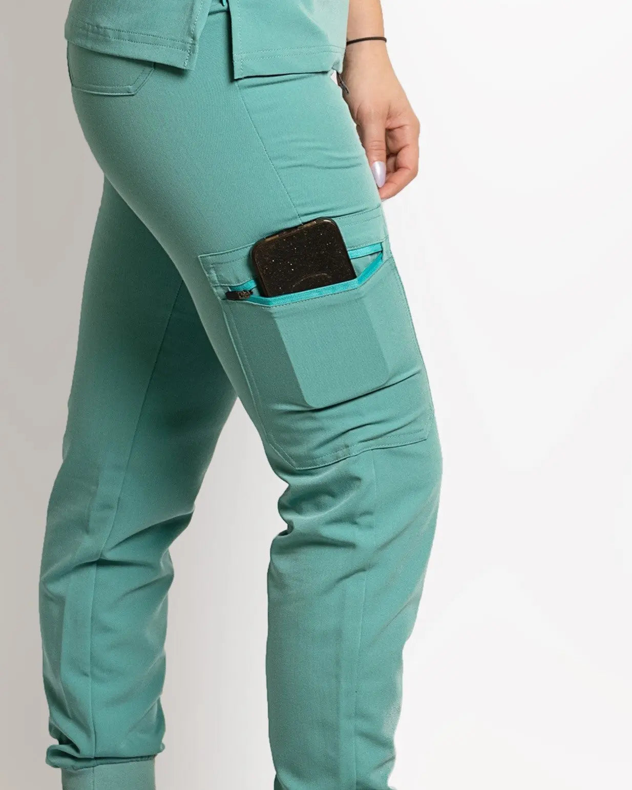 Women's High Waisted Jogger Scrub Pants - Ocean Blue Pants