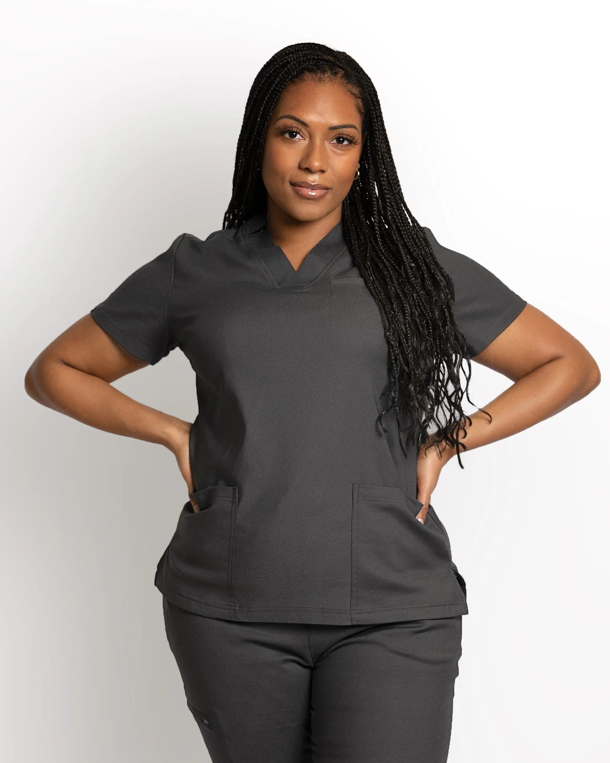Women's 3 Pocket Scrub top - Navy Apparel & Accessories